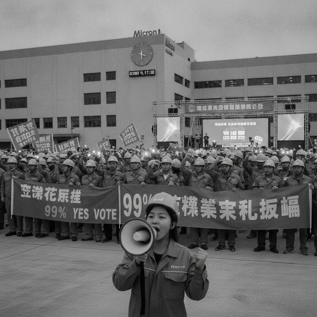 Labor Unrest Looms Over Micron as Taiwan Workers Signal Strike Readiness